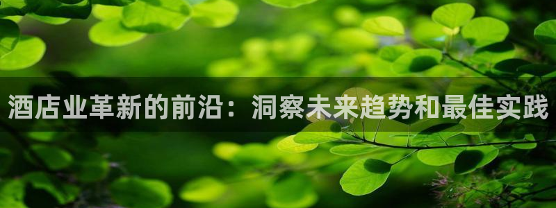 williamhill英国威廉希尔|酒店业革新的前沿：洞察未